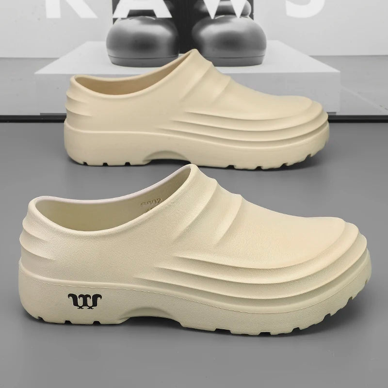 Size 48 Men's Waterproof Chef Sandals Anti-Slip Clogs