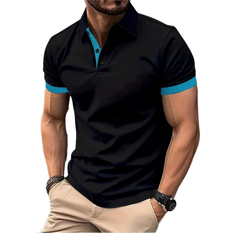 Men's Summer Short Sleeve Polo Shirt Lightweight Tee
