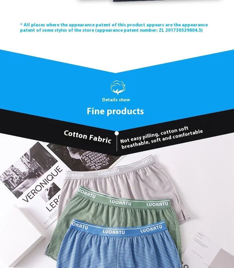 Men's Cotton Boxer Shorts Comfortable Summer Wear