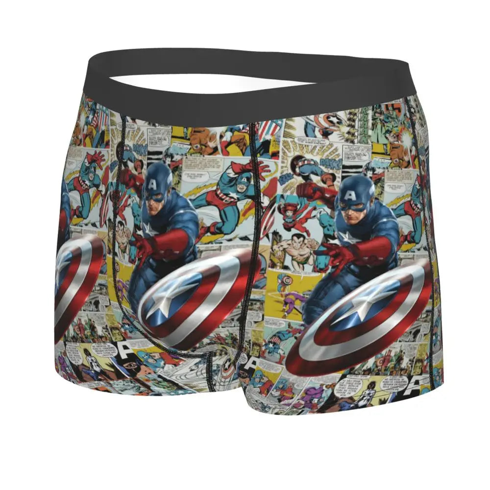 Captain America Comics Design Boxer Shorts for Men by MINISO