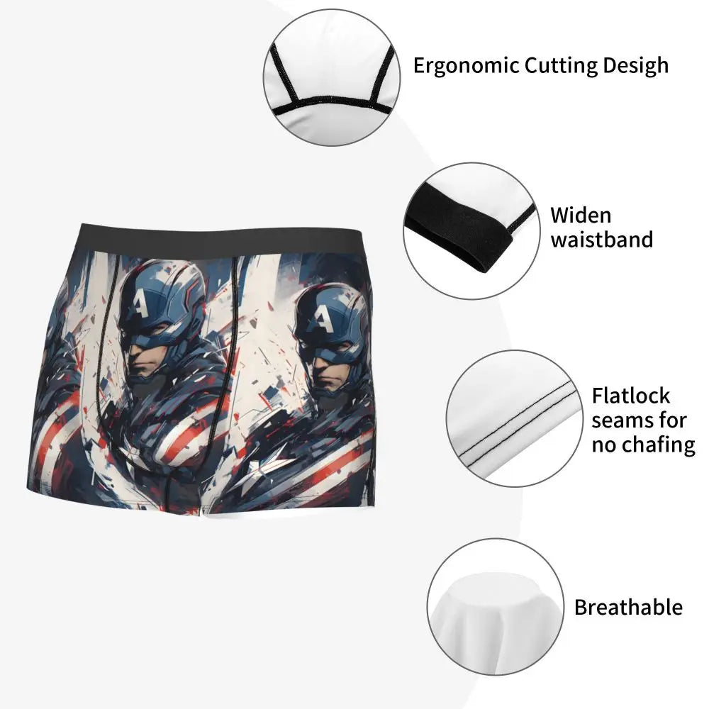Captain America Comics Design Boxer Shorts for Men by MINISO