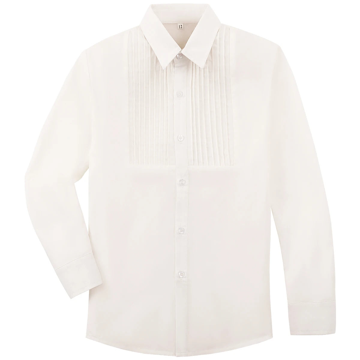 Boys Formal Dress Shirt Black White 7-12 Years Polyester