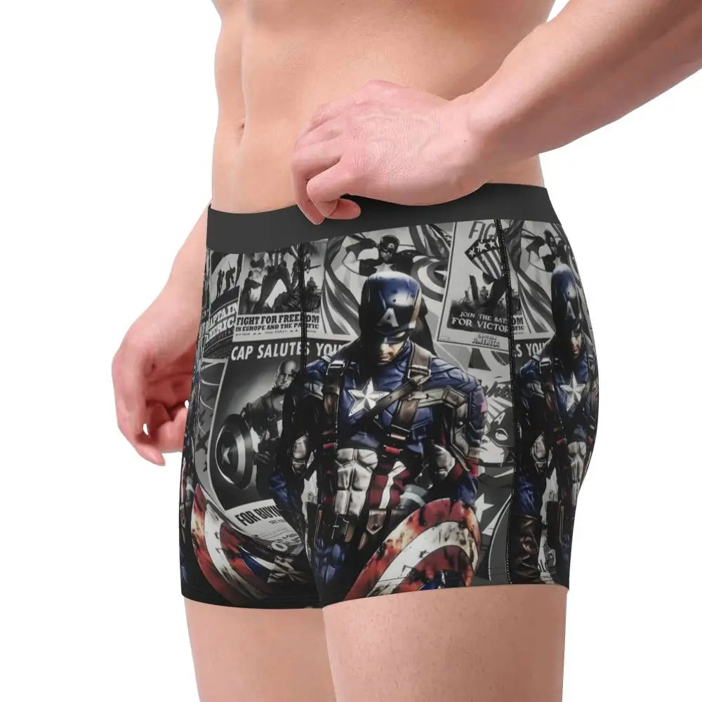 Captain America Comics Design Boxer Shorts for Men by MINISO