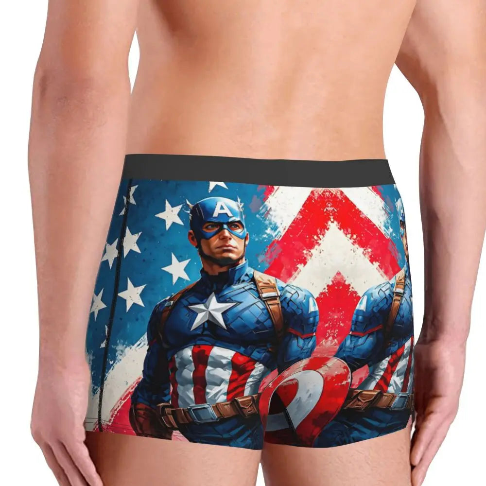 Captain America Comics Design Boxer Shorts for Men by MINISO