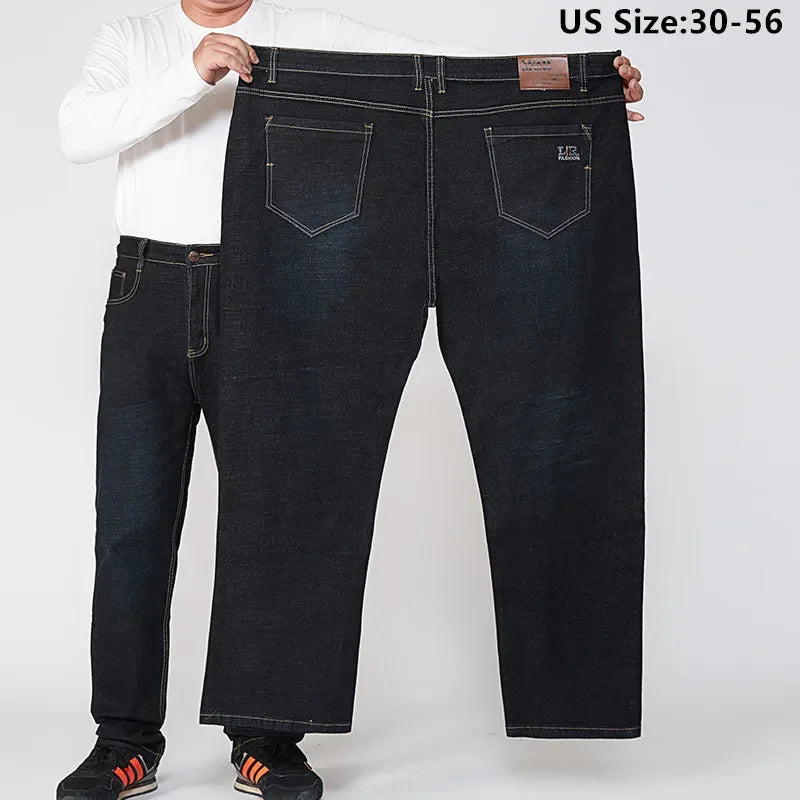 Plus Size Loose High Waist Denim Jeans for Men