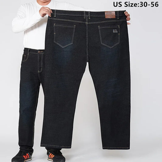 Plus Size Loose High Waist Denim Jeans for Men