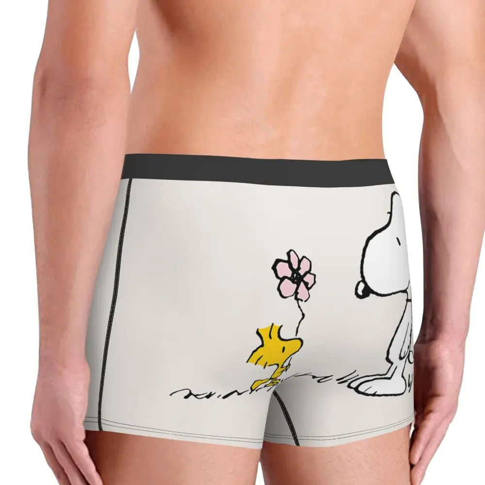 Snoopy Boxer Briefs for Men - Giggle Print Polyester Blend