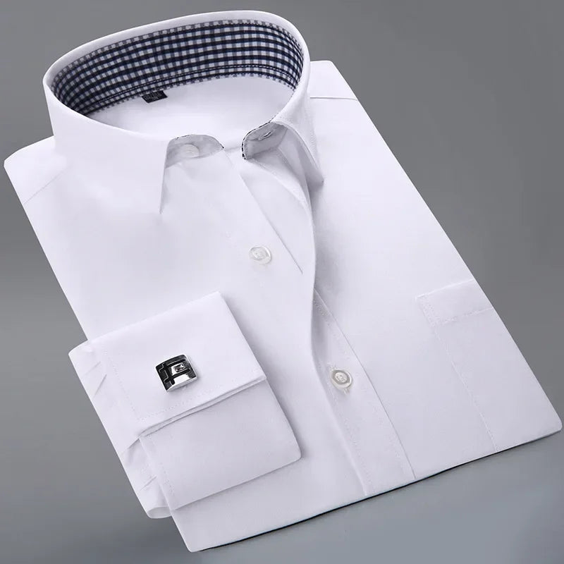 Men's Long Sleeve Formal Striped Dress Shirt
