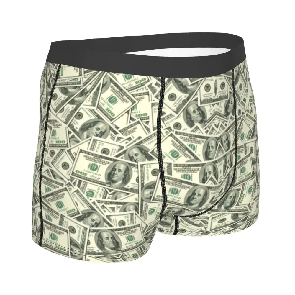 Money Print Boxer Briefs for Men