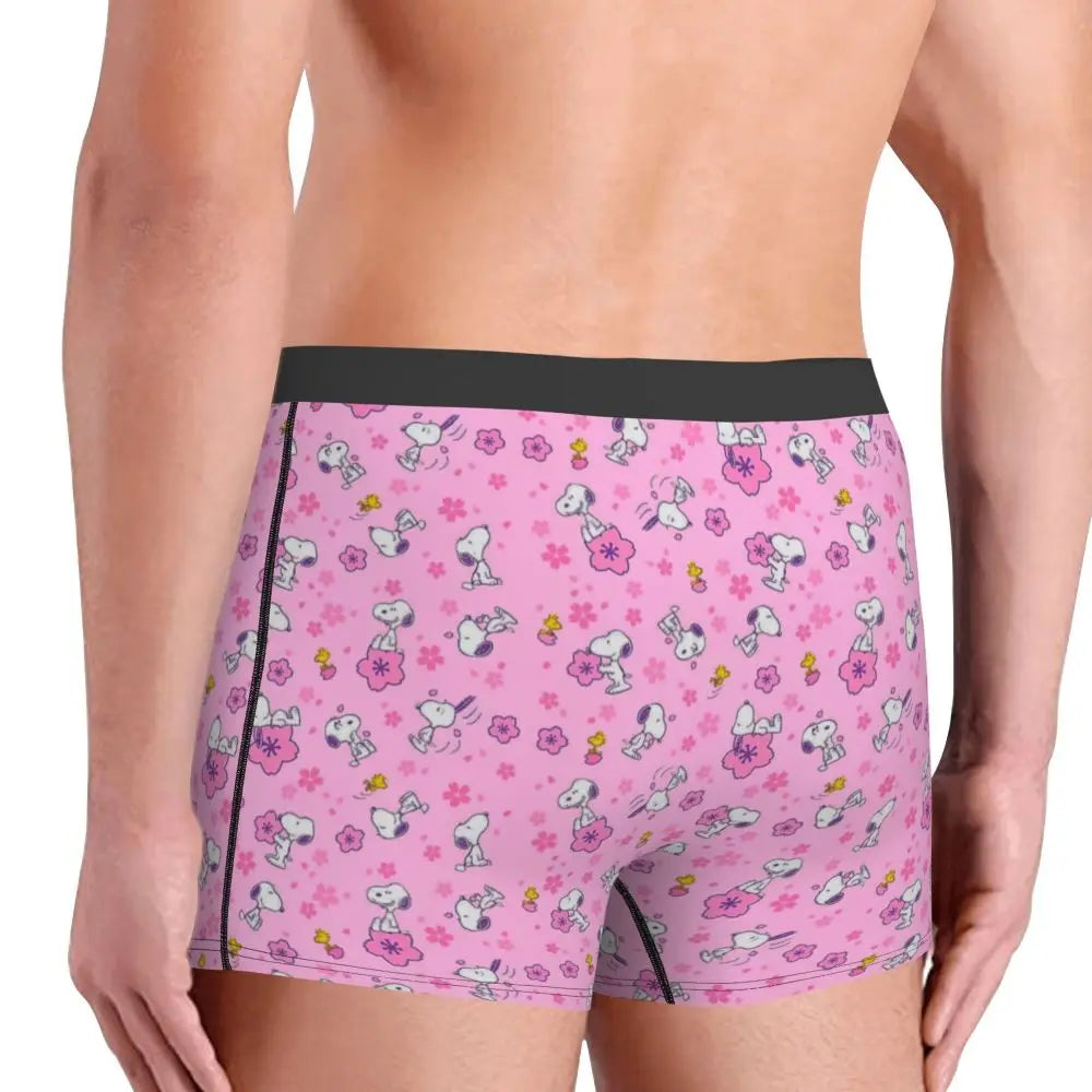 Snoopy Boxer Briefs for Men - Giggle Print Polyester Blend