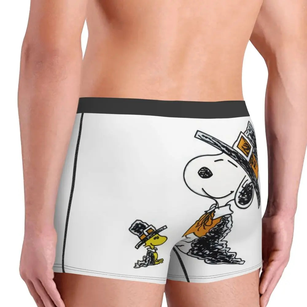 Snoopy Boxer Briefs for Men - Giggle Print Polyester Blend