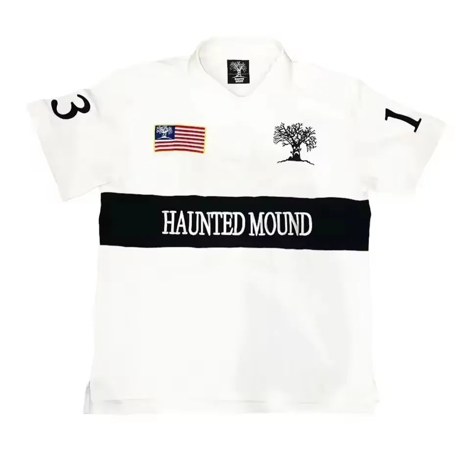 Haunted Mound Pumpkin Head Embroidered T-Shirt