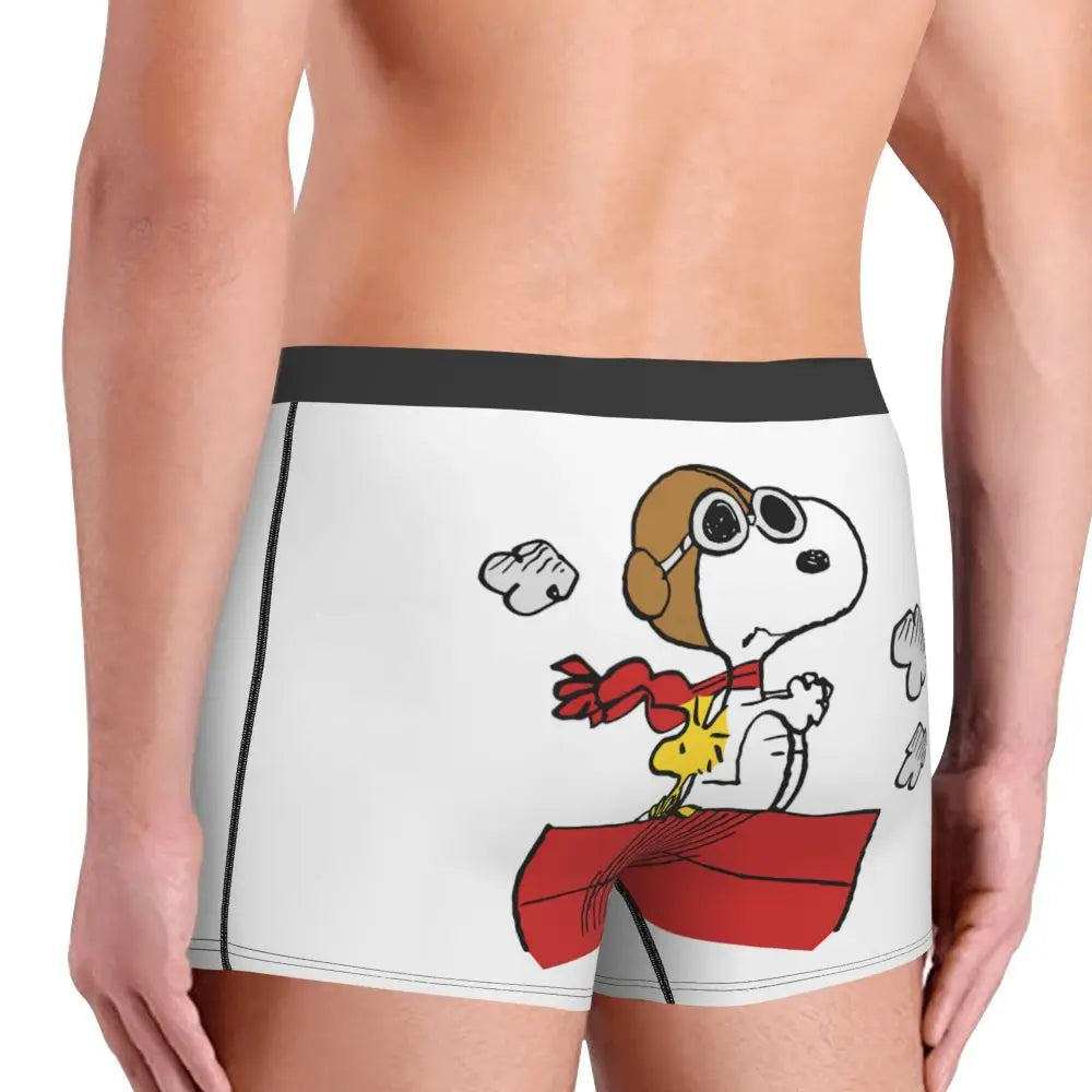 Snoopy Boxer Briefs for Men - Giggle Print Polyester Blend