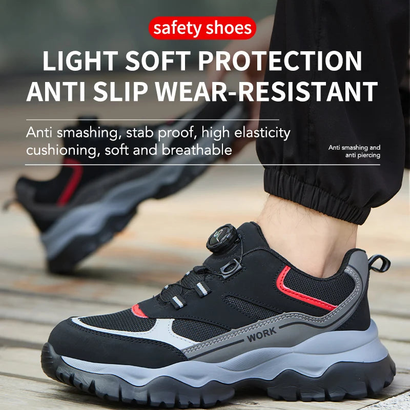 Men's Steel Toe Safety Boots Lightweight Black Sneakers