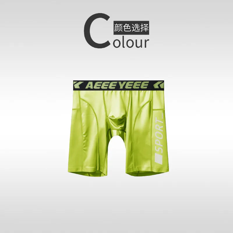 Men's Long Boxer Shorts Quick-dry U Pouch Fitness Underwear