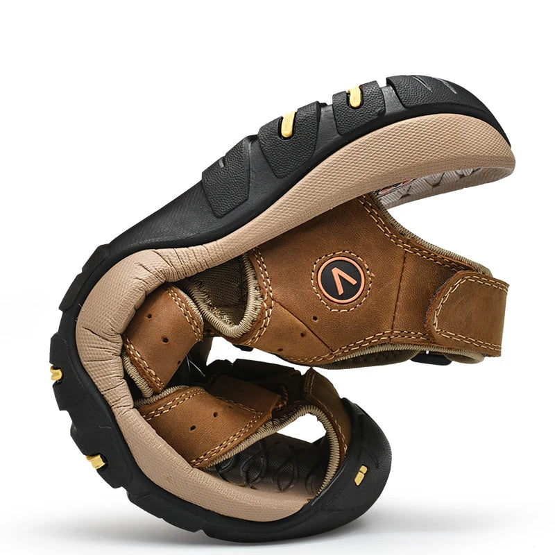 Genuine Leather Summer Sandals for Men Casual Beach Shoes
