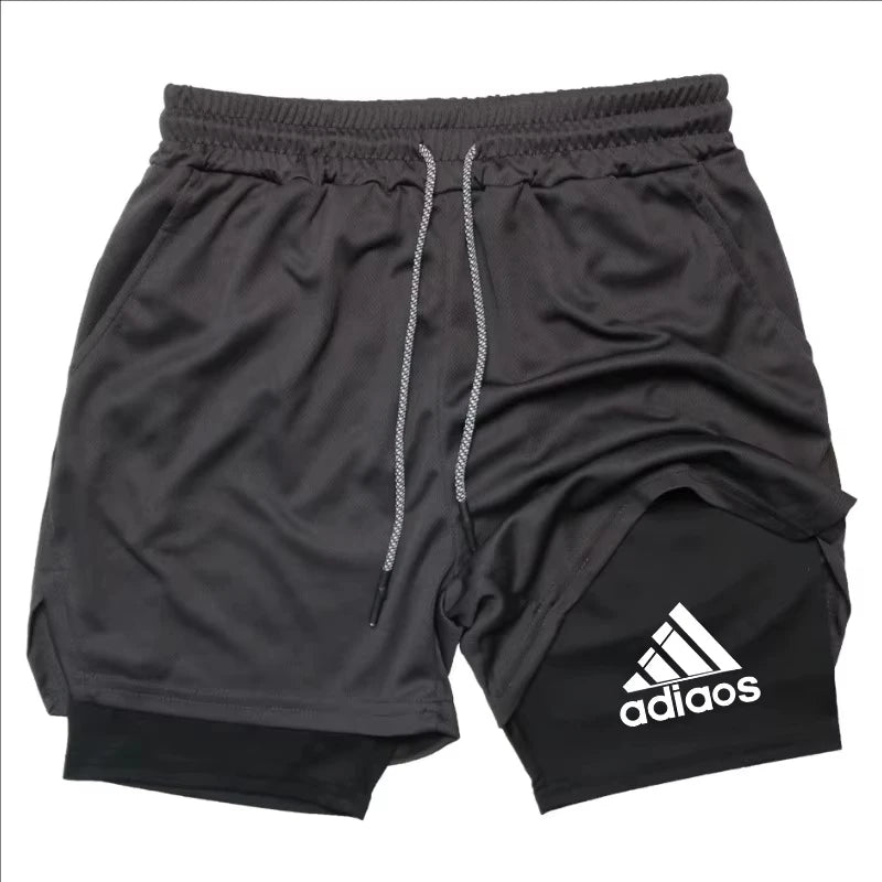 Men's compression shorts  running training sports shorts  summer gym  quick drying shorts in one