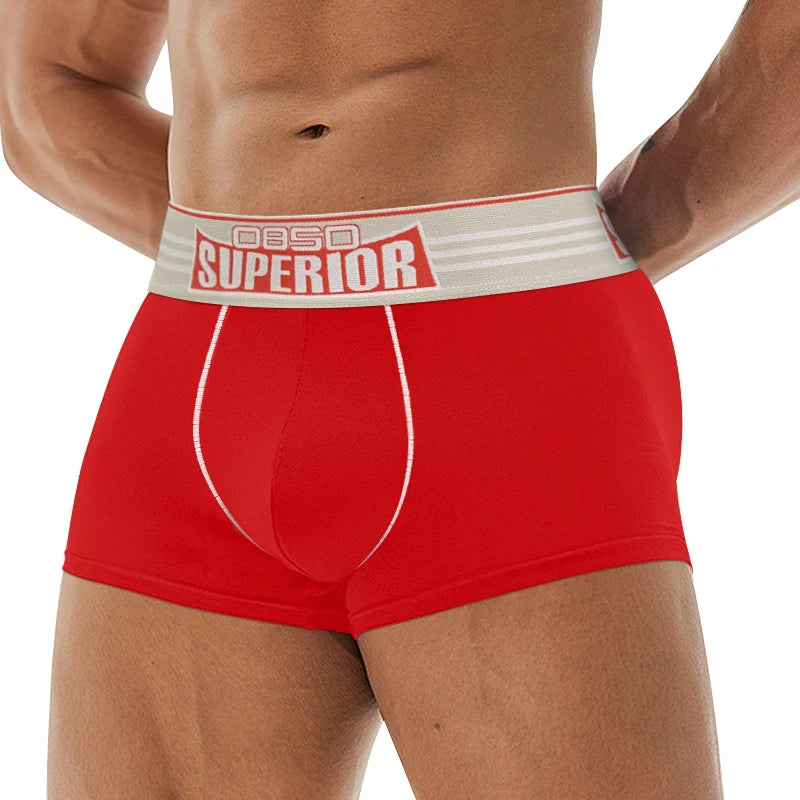 ORLVS Men's Cotton Boxer Shorts with Pouch