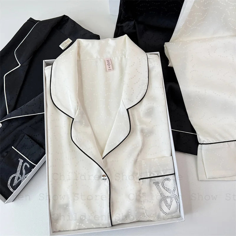 Jacquard Short Sleeve Pajamas Set for Women