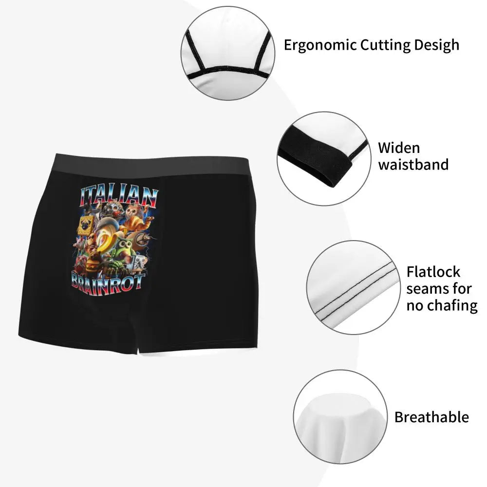 Men's Boxer Shorts Brr Brr Patapim Funny Italian Brainrot
