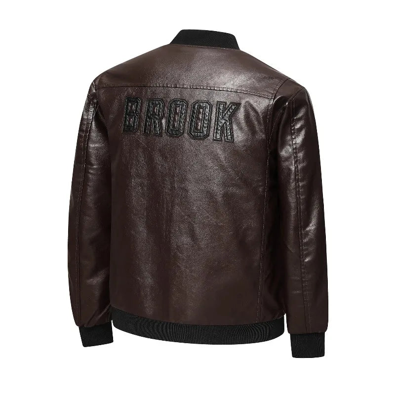 Men's Bomber Jacket Casual Long Sleeve Zip-Up Collar with Pockets Outerwear