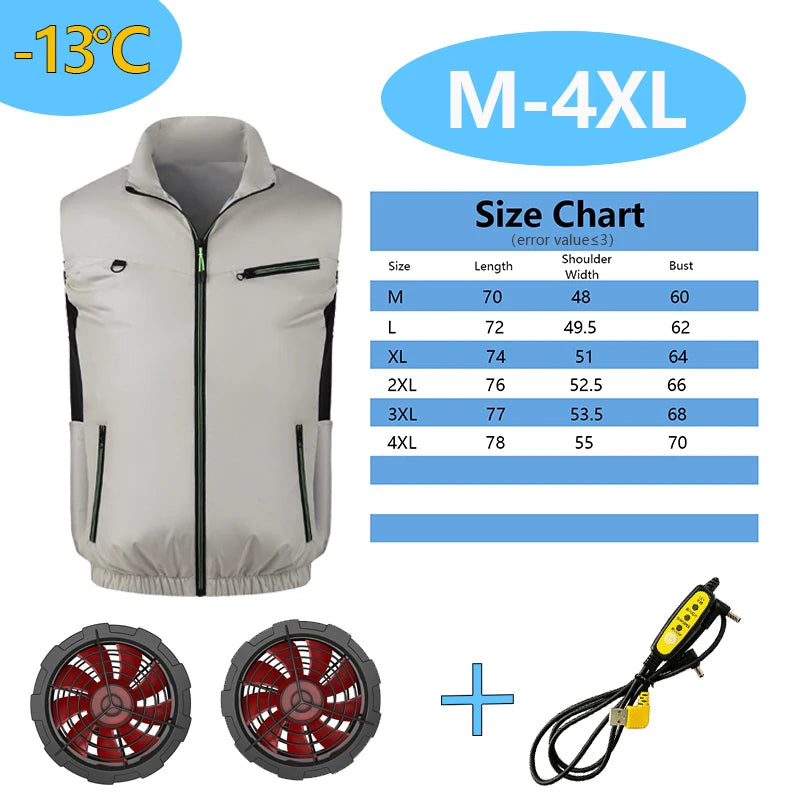 Cooling Fan Vest for Men and Women, Polyester, Unisex