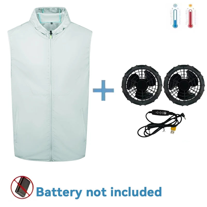 Cooling Vest with Fans for Work and Fishing - Unisex Polyester