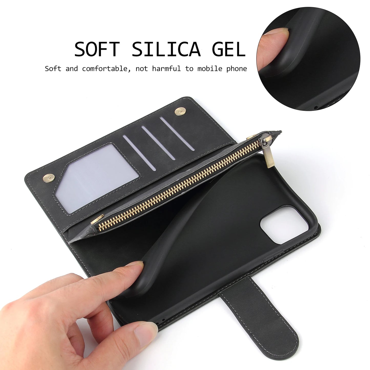 Premium Leather Wallet Case For iPhone 16 15 14 13 12 11 17 Pro Max Plus Magnetic Flip Cover