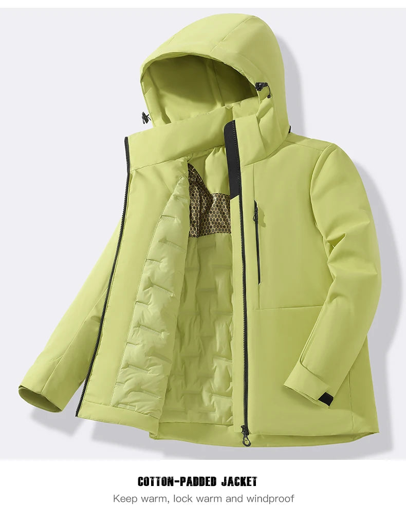 Unisex Waterproof  Windproof Thermal Windbreaker Men Women Hiking Climbing Jacket