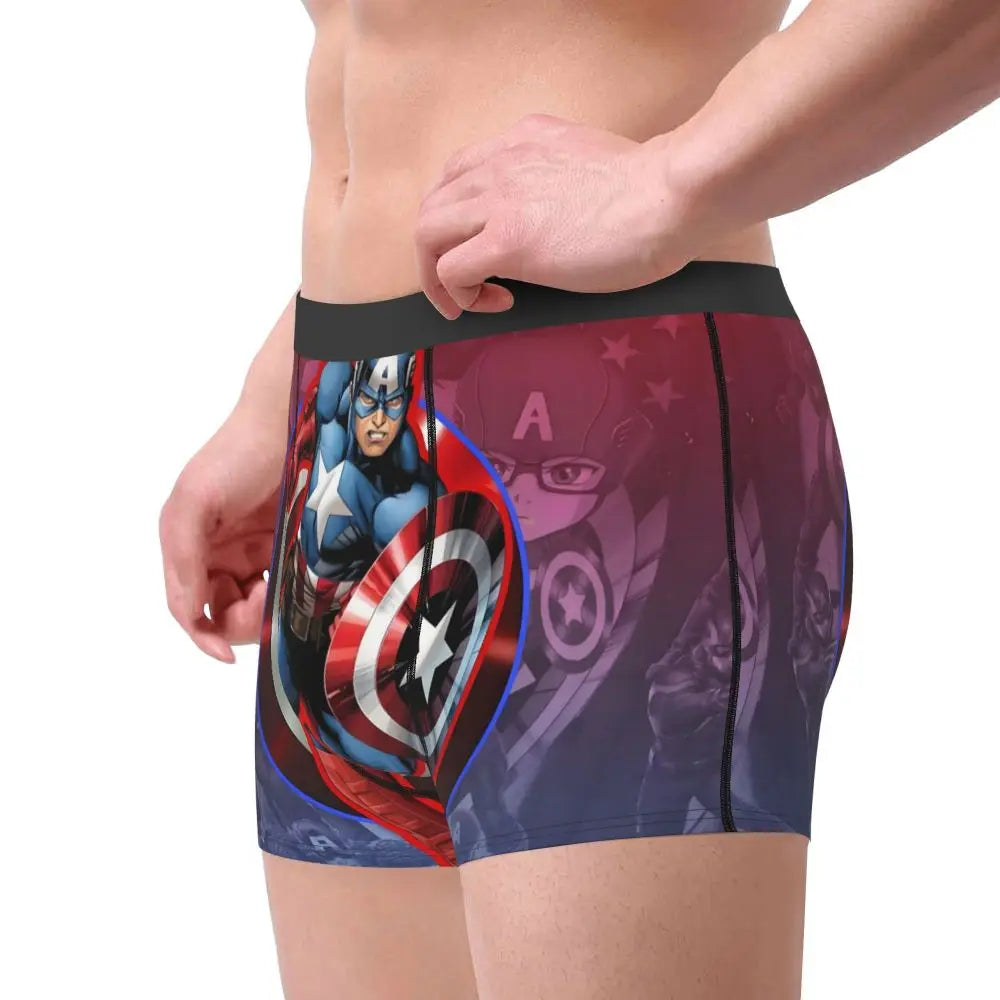 Captain America Comics Design Boxer Shorts for Men by MINISO