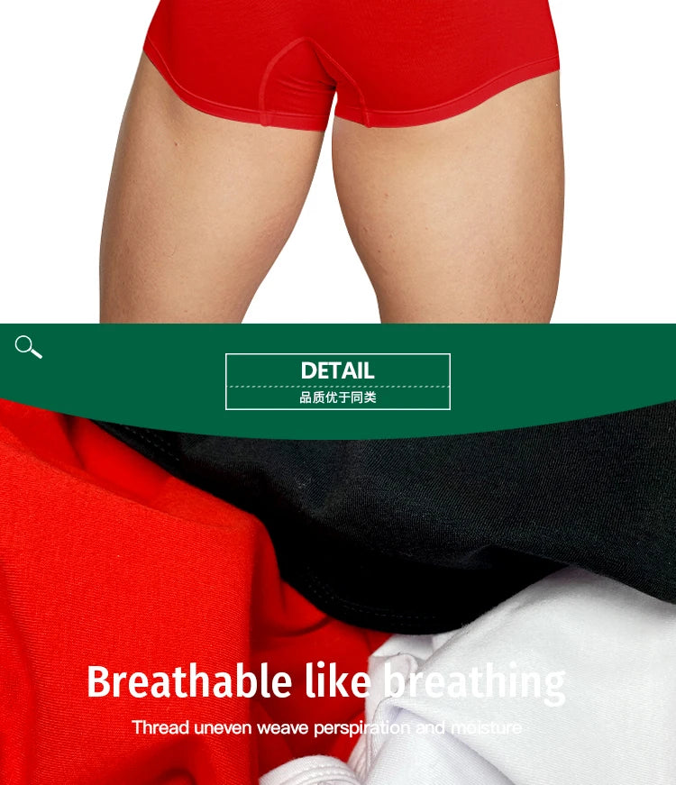 ORLVS Men's Cotton Boxer Shorts with Pouch