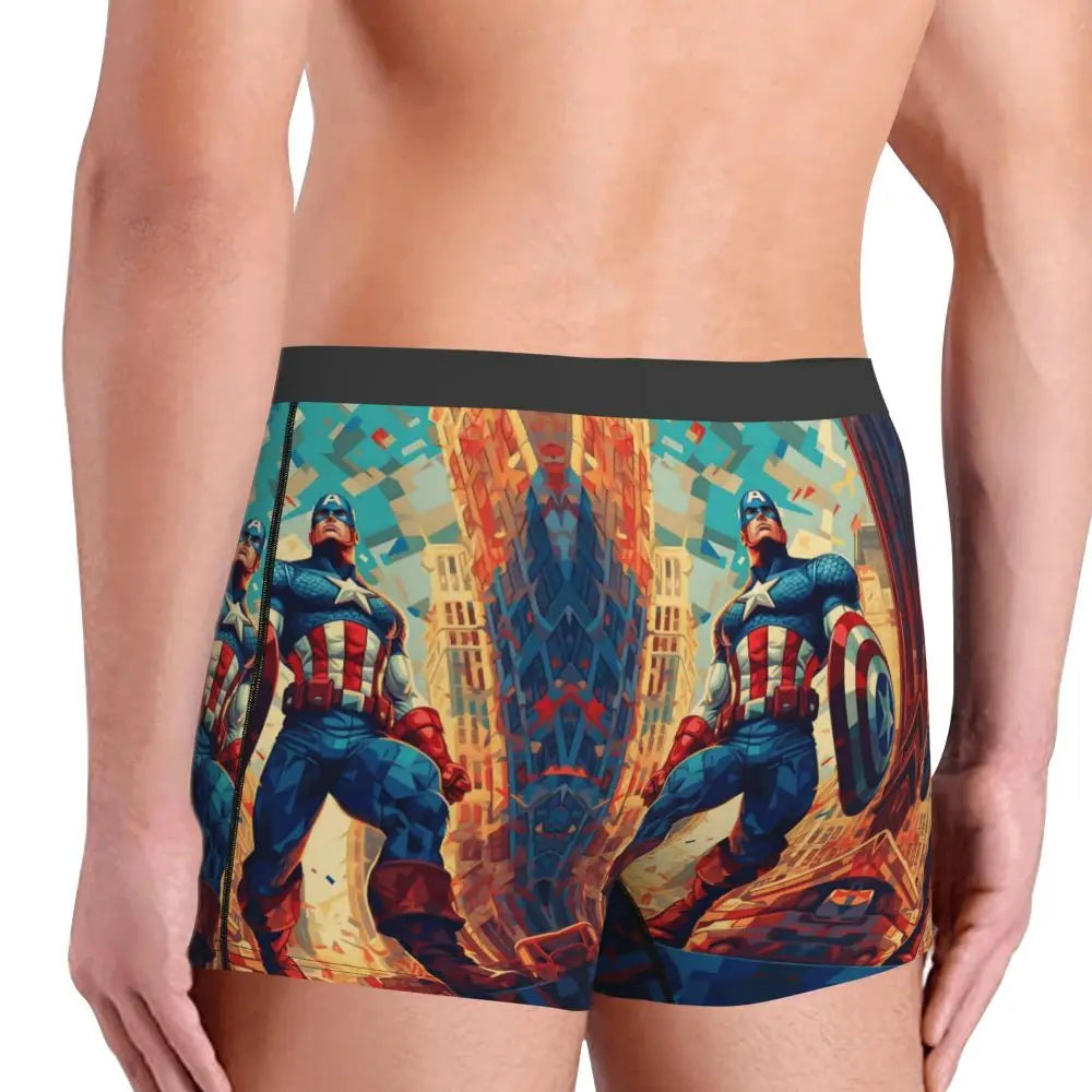 Captain America Comics Design Boxer Shorts for Men by MINISO