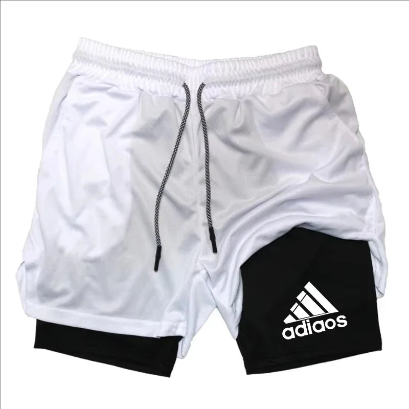 Men's compression shorts  running training sports shorts  summer gym  quick drying shorts in one