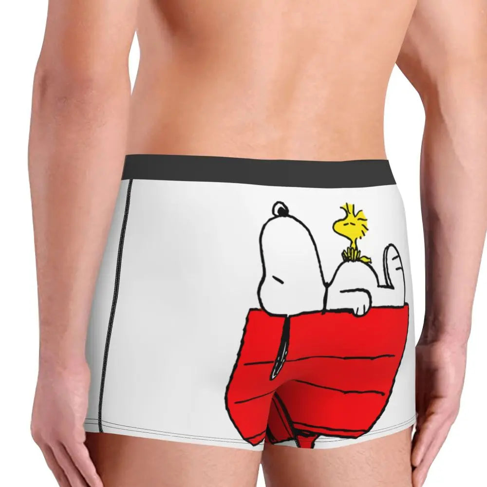 Snoopy Boxer Briefs for Men - Giggle Print Polyester Blend