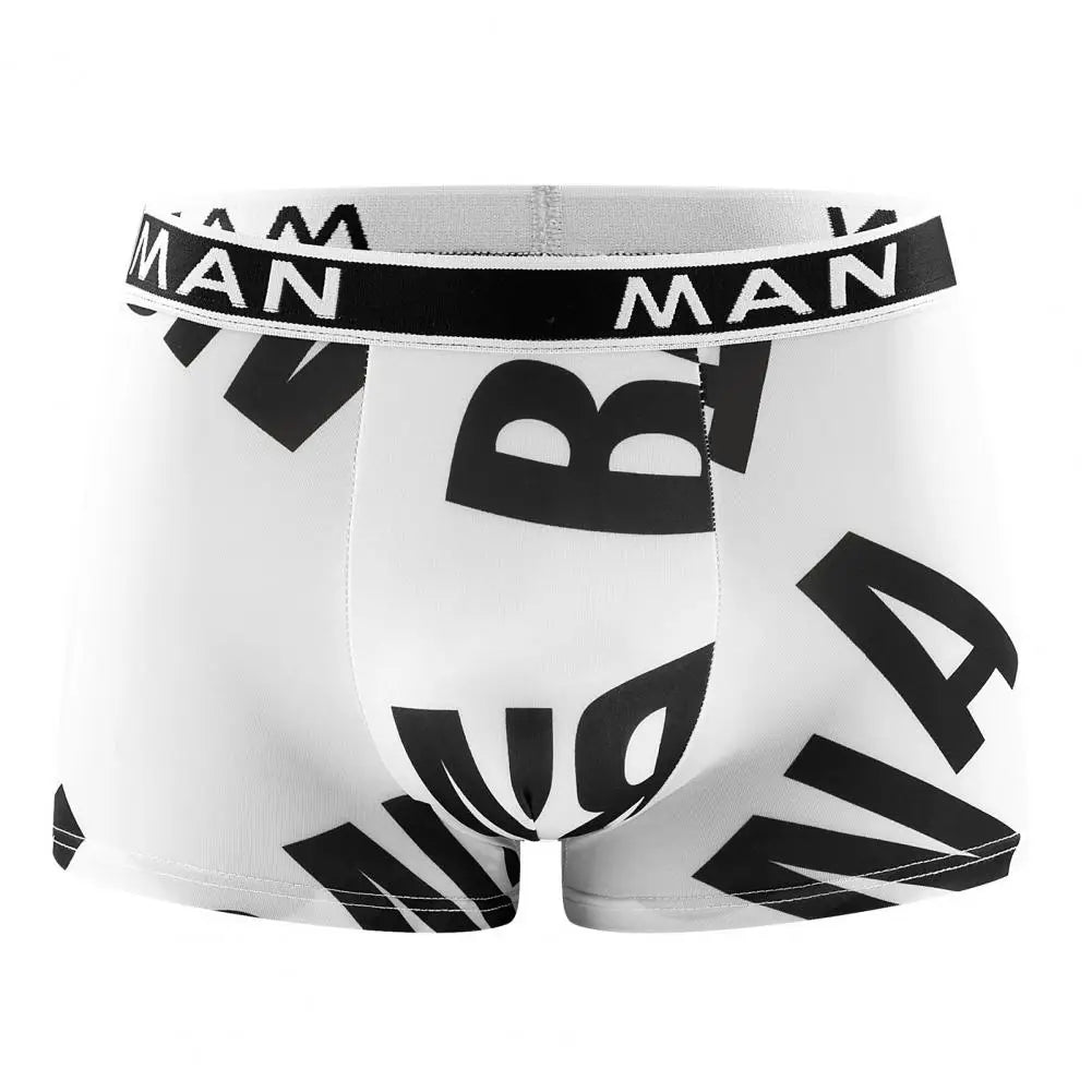 Men's Plus Size Letter Printed Boxer Shorts