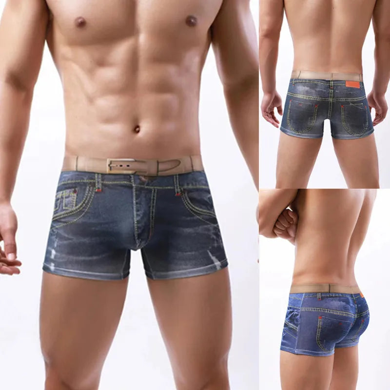 Men's Denim Boxer Shorts by NURRASA