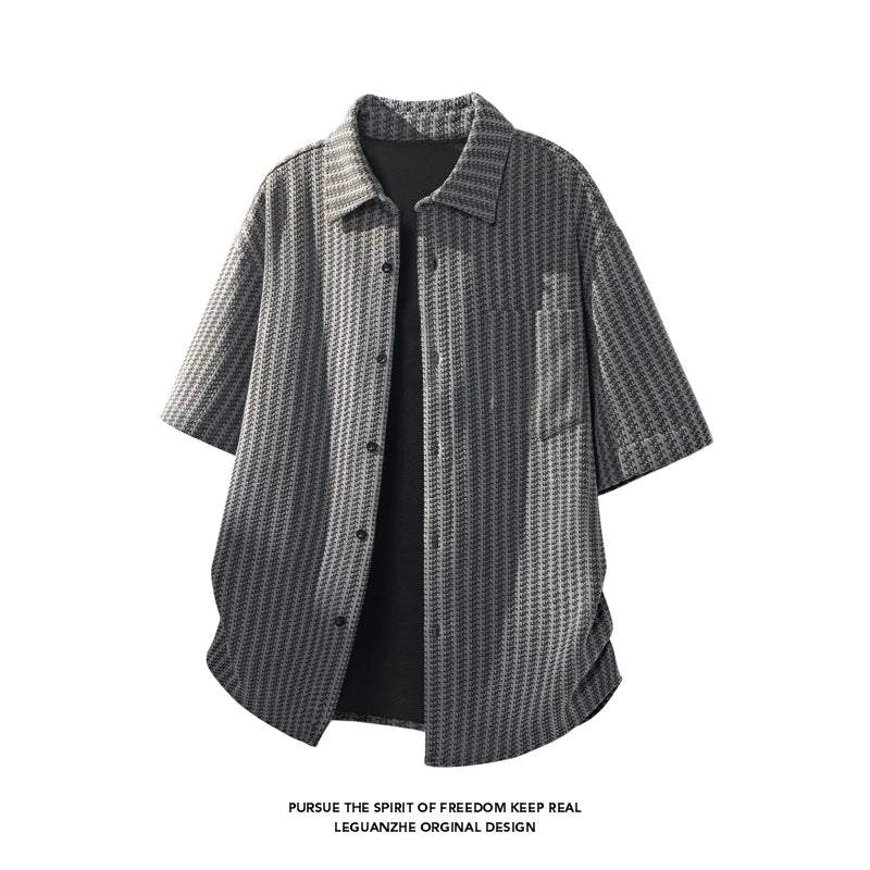 LEGIBLE Casual Short Sleeve Shirts for Men 4XL 5XL