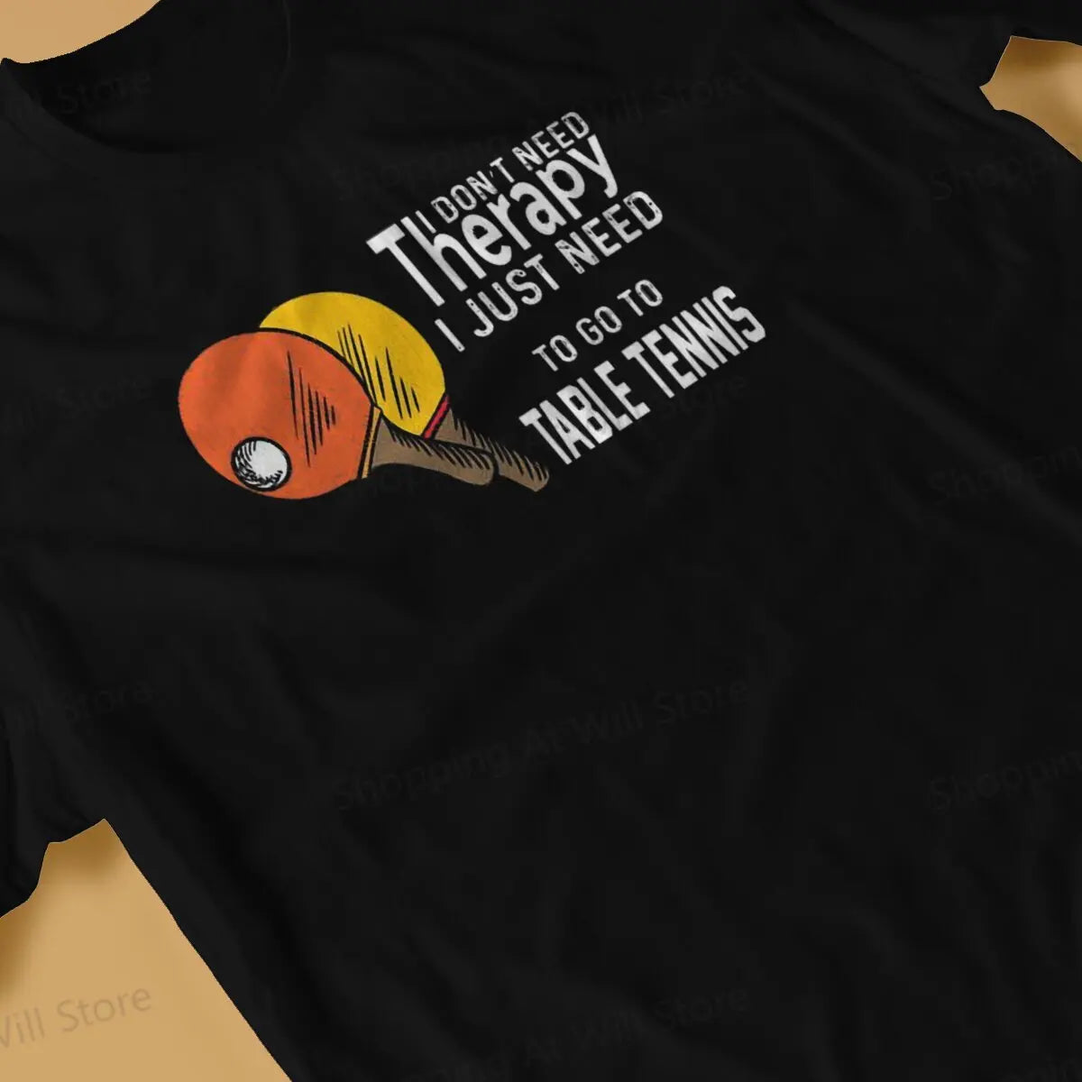 Tops 100% Cotton Leisure Sports  Table Tennis Therapy for Ping Pong Men's and women's T-shirts Ping Pong Tshirt Top