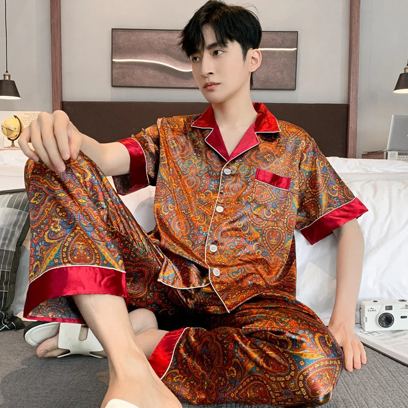 Thin Ice Silk Pajamas for Men