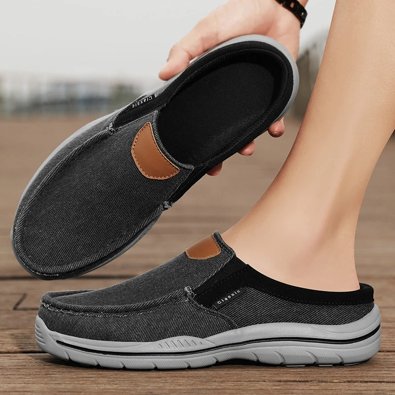 Breathable Canvas Slip-On Loafers for Men