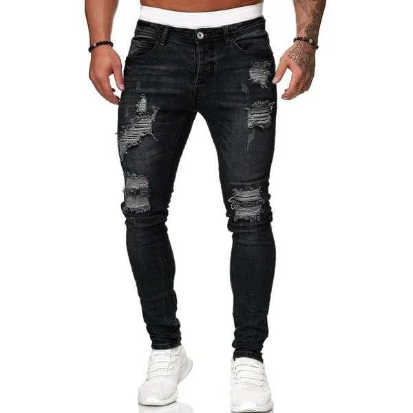 Mens Black Casual Slim Fit Jeans Pants