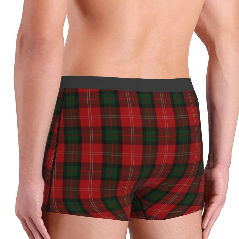 Black Watch Tartan Boxer Shorts for Men in Lycra and Polyester