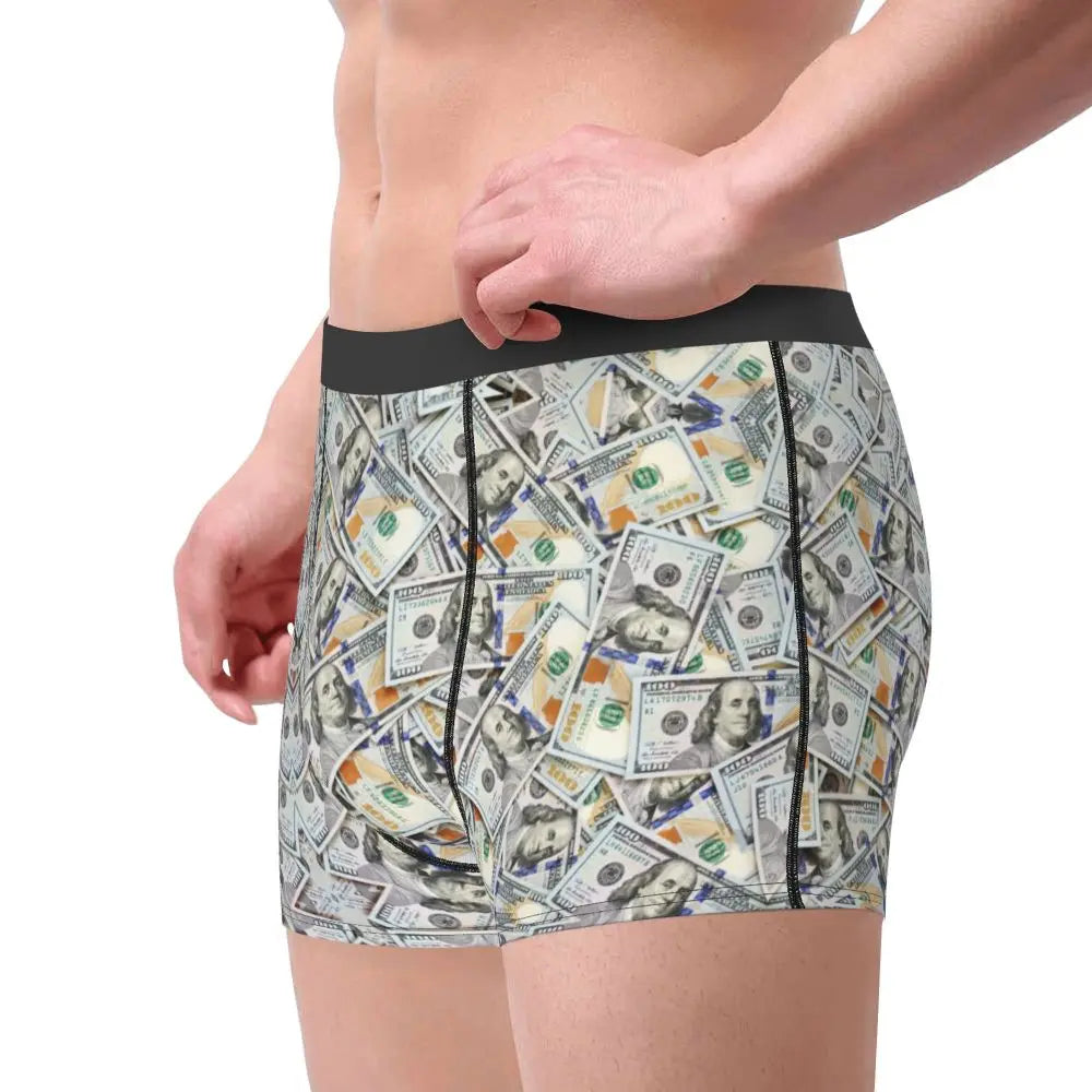 Money Print Boxer Briefs for Men