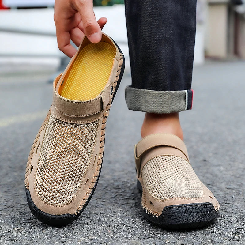 Men's Breathable Air Mesh Slip-On Sandals