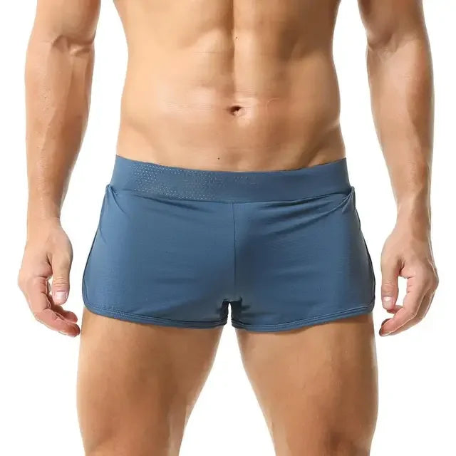Sexy Men's Underwear Boxer Shorts Soft Loose Loungewear Men Sleep Bottoms Shorts Mesh Breathable Quick Dry Pants Shorts