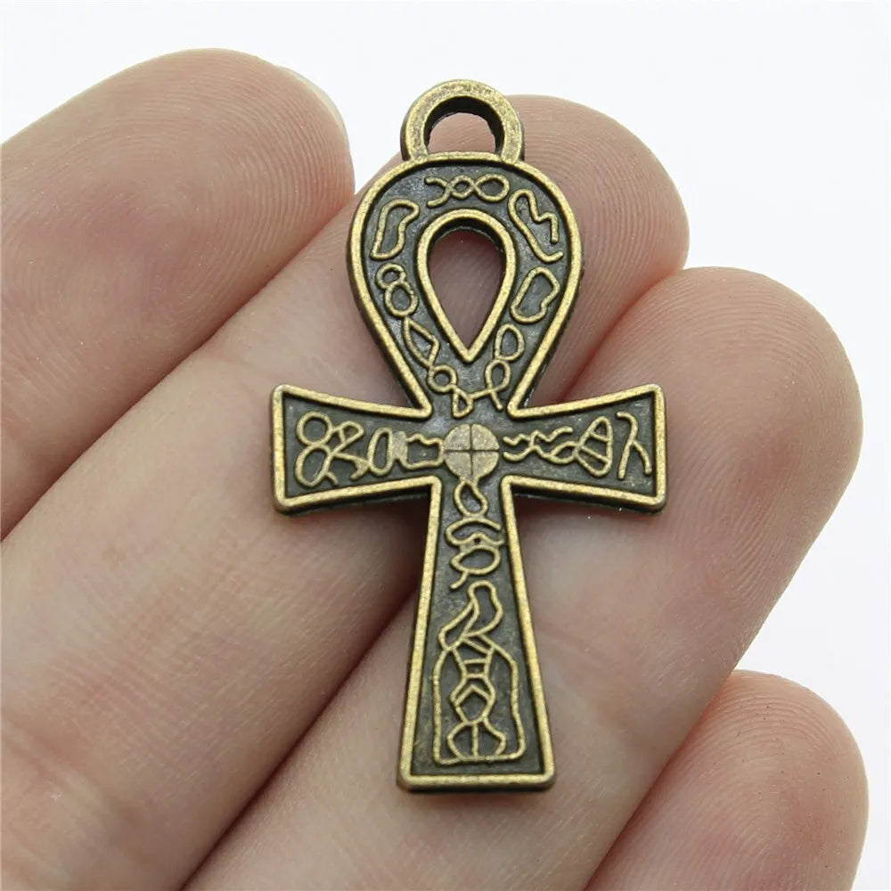 Pharaoh Gemeidax Double Sided Ankh Cross Charm Ankh Pendant