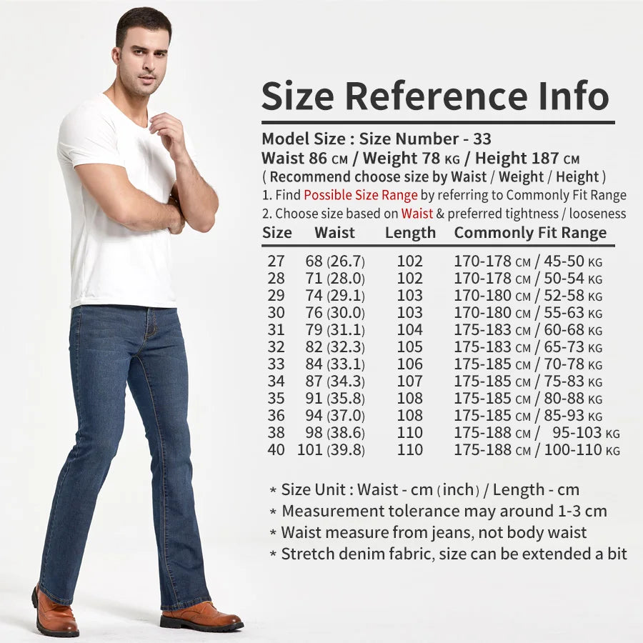 LGRG Men's Slim Fit Bootcut Jeans in Blue Black