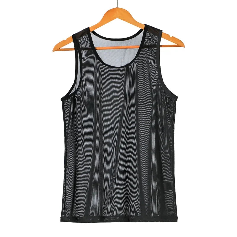 Men's Sleeveless Mesh Fishnet Training Tank Top