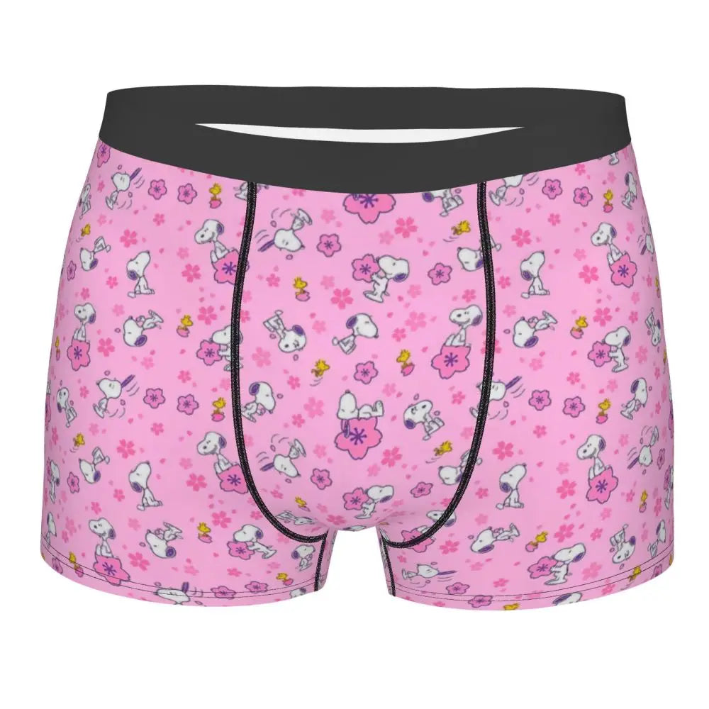 Snoopy Boxer Briefs for Men - Giggle Print Polyester Blend