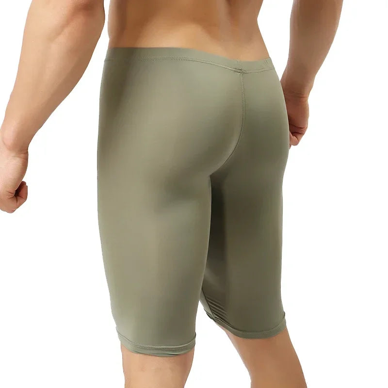Men's Long Boxer Shorts U Convex Pouch in Various Colors